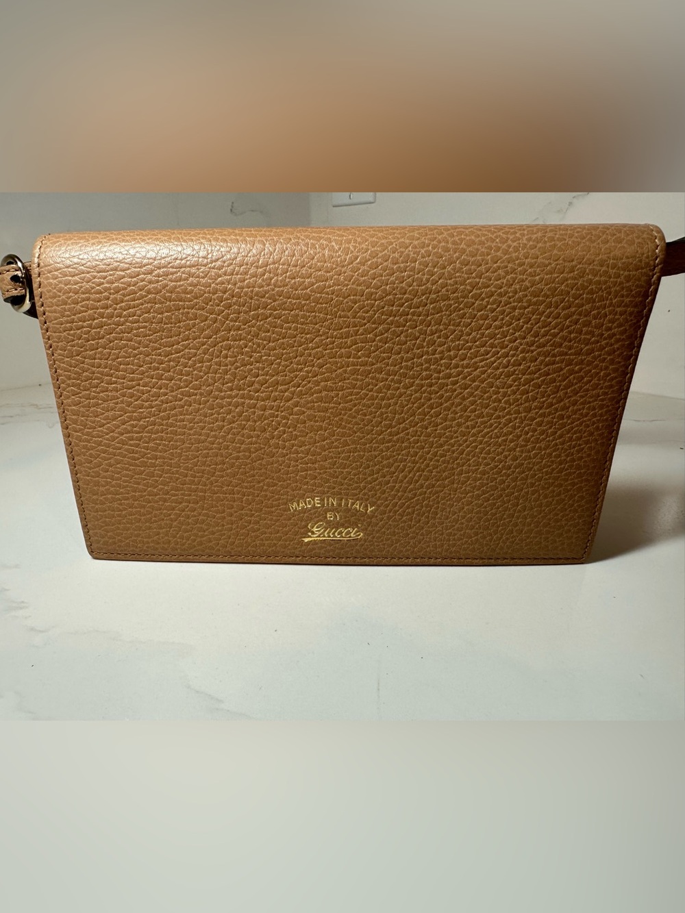 Gucci Pebbled Leather Swing Shoulder Crossbody Bag